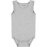 Minymo Body u/e - Bambus - Medium+ Grey Melange - - 62 - Body uten ermer