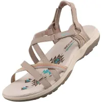 SKECHERS for woman. 163115 Reggae Slim Sun Array taupe sandals (41), Flat, Velcro, Casual
