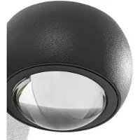 LINDBY LED-utendørs veggspot Focra, svart, 2 lyskilder, CCT, IP54