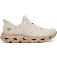 SKECHERS for woman. 117629 Slip-ins Bobs Sport Arc Waves beuge slippers (38), Beige, Flat, Laces, Casual