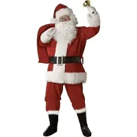 Malatec Santa Claus Outfit kostyme Belte Hat Skjegg Gavepose