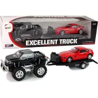Lean Sport monster truck kjøretøyssett svart med henger 58 cm