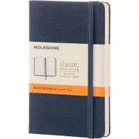 Moleskine Classic, Monokromatisk, Blå, 192 ark, 70 g/m², Linjerte ark, Innbundet (hardcover)