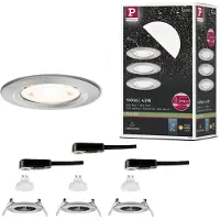 Paulmann innbyggingslampe NOVA, jern, Ø 8 cm, fast, 2 700 K, 3-pakning
