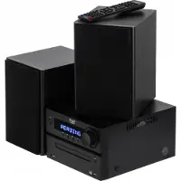 24hShop Ministereo med CD, Bluetooth 5.3, USB og FM-radio - 2 x 25 W RMS, HDMI ARC - Svart