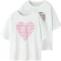 Name it T-skjorte - 2-pack - NkfFahiraz - Bright White/Zebra Hea - - 7-8 år (122-128) - T-skjorte