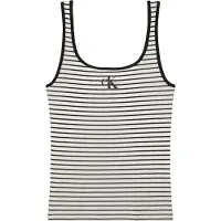Calvin Klein Jeans Striped Monologo Scoop Nk Rib Ermeløs T-skjorte