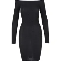 Urban Classics Off Shoulder Glitter Kjole Med Lange Ermer
