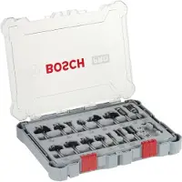 Bosch Sett med fresejern, 15 deler, blandet, 8 mm skaft 15-piece Mixed Application Router Bit Set.