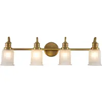 QUOIZEL Vegglampe Swell, messingfarget, 4 lyskilder, glass, IP44, G9