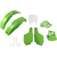 Ufo Kawasaki Kx 250/500 1989-1989 Kakit189f-999 Fork Protectors & Plastsett