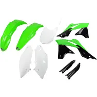 Ufo Kawasaki Kxf 250 2013-2016 Kakit221f-999a Fork Protectors & Plastsett