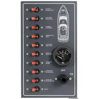 Osculati Vanntett Elektrisk Kontrollpanel Med 10 Automatsikringer 270x160 Mm