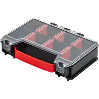 Qbrick SYSTEM PRO sortimentsboks 257x182x65, 6 justerbare skillevegger, Multi