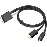 Lenovo Split Cable - Thunderbolt-kabel - USB-C / DC-strømjakk til USB-C, Slim Tip - Thunderbolt 4 - 70 cm - svart - for ThinkCentre M75t Gen 2 11W5