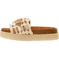 Mou for woman. MU.SW451008K Beige monoband sandals (40), 1 to 3 cm, None, Casual