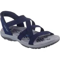 SKECHERS slip-in damesandal - Blå - Sandaler