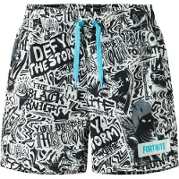 Name it Badeshorts - NkmMarki - Bright White/Fortnite - - 8 år (128) - Badetøy