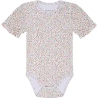 Hust and Claire Body k/e - Britt - Hvit m. Blomster - - 74 - Kortermet body