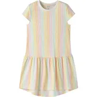 Name it Kjole - NkfVigga - Bright White/Cool Stripe - - 10 år (140) - Kjole