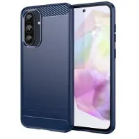 Mtp Products Samsung Galaxy A37 Børstet TPU-deksel - karbonfiber - blå