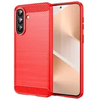 Mtp Products Samsung Galaxy A57 børstet TPU-deksel - karbonfiber - rød