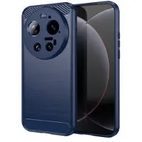 Mtp Products Xiaomi 17 Ultra Børstet TPU-deksel - karbonfiber - blå