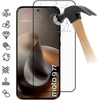 Mtp Products Motorola Moto G77 Full Cover Beskyttelsesglass - 9H - svart kant