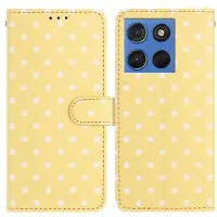 Mtp Products Motorola Moto G77/G67 lommebokveske med prikkmønster - gul