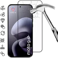 Mtp Products Motorola Moto G67 Full Cover Beskyttelsesglass - 9H - svart kant