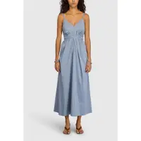 Semicouture for woman. S6SK29 Alyssa dress blue (46), Casual, Cotton, Sleeveless / Straps