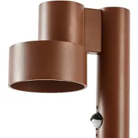 LUCANDE LED-veilampe Elune, brun, sensor, IP44, høyde 77 cm