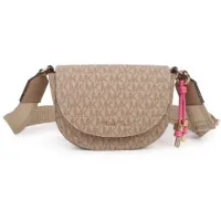 Michael Kors for girl. R30632 Beige half moon shoulder bag (OSFA), Casual, Polyurethane, children's fashion
