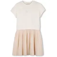 Michael Kors for girl. R30587 Dress M.L beige (6Y= 114/119cm), Casual, Polyester, Short sleeve, children's fashion