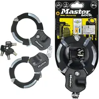 Master Lock Street Cuff Slot, Ringlås, Sort, Sølv, Stål, Nøkkel, 360 mm, 7,6 mm
