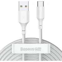 Baseus Simple Wisdom USB-A / USB-C-kabel - 1.5m, 2 Stk. - Hvit