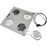 Digitus DN-19 FAN-2 - Systemviftebrett - med 2 kjølevifter, termostat - svart, RAL 9005 - 19