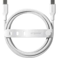 PanzerGlass empower by - USB-kabel - USB-C (hann) til USB-C (hann) - USB 2.0 - 20 V - 3 A - 1.2 m - Hurtiglading opptil 60W - sølvhvit