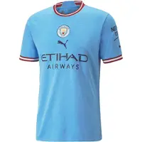 Puma Manchester City F.C. Home 22/23 Replica Jersey Men, Clothing, Light Blue/Intense Red, L