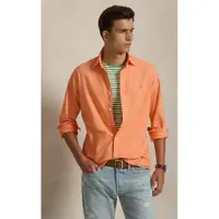 Ralph Lauren for man. 710805564069 Orange garment dyed oxford shirt (S), Casual, Cotton, Classic, Long sleeve