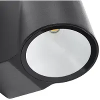 LINDBY utendørs LED-vegglampe Illuvia, matt svart, IP54