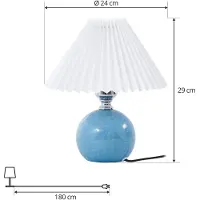 LINDBY bordlampe Kerimi, keramikk, blå