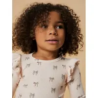 Name it Lil' Atelier Genser - Rib - NmfGavo - Sølv Peony/Bow - - 6 år (116) - Genser