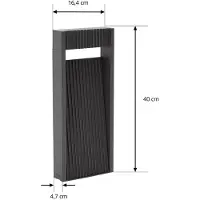 LUCANDE LED-sokkellampe Tavion, 40 cm, antrasitt, IP65