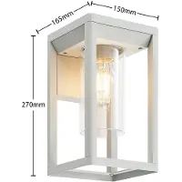 LINDBY Estami utendørs vegglampe, sølv, metall, 27 cm