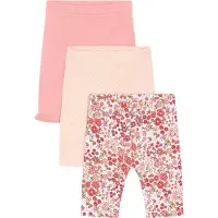 Hust and Claire Shorts - 3-pack - Liva - Hvit/Rosa m. Blomster - - 74 - Shorts