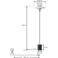 LINDBY gulvlampe Branford, retro, hvit/grønn, opalglas/marmor