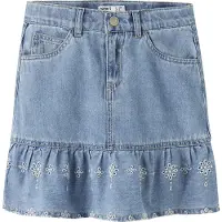 Name it Skjørt - NkfHallie - Light Blue Denim/Anglaise - - 8 år (128) - Skjørt