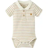 Lil´ Atelier Lil' Atelier Polobody k/e - Slim - Rib - NbmHaldur - Coconut Mel - - 62 - Kortermet body