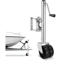 Vevor Tilhengerjekk med hjul, 907 kg lastekapasitet, kraftig svingbar båthengerjekk med dobbelthjul i PP og ergonomisk håndtak, løfteområde 381–685 mm, egnet for bobiler, båter og nyttehengere